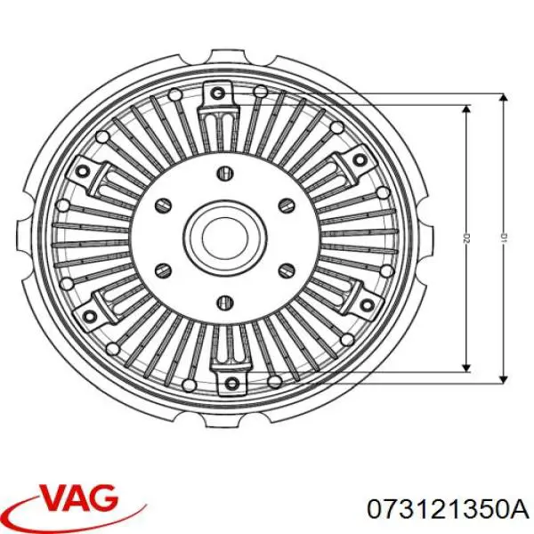 Вискомуфта вентилятора 073121350A VAG