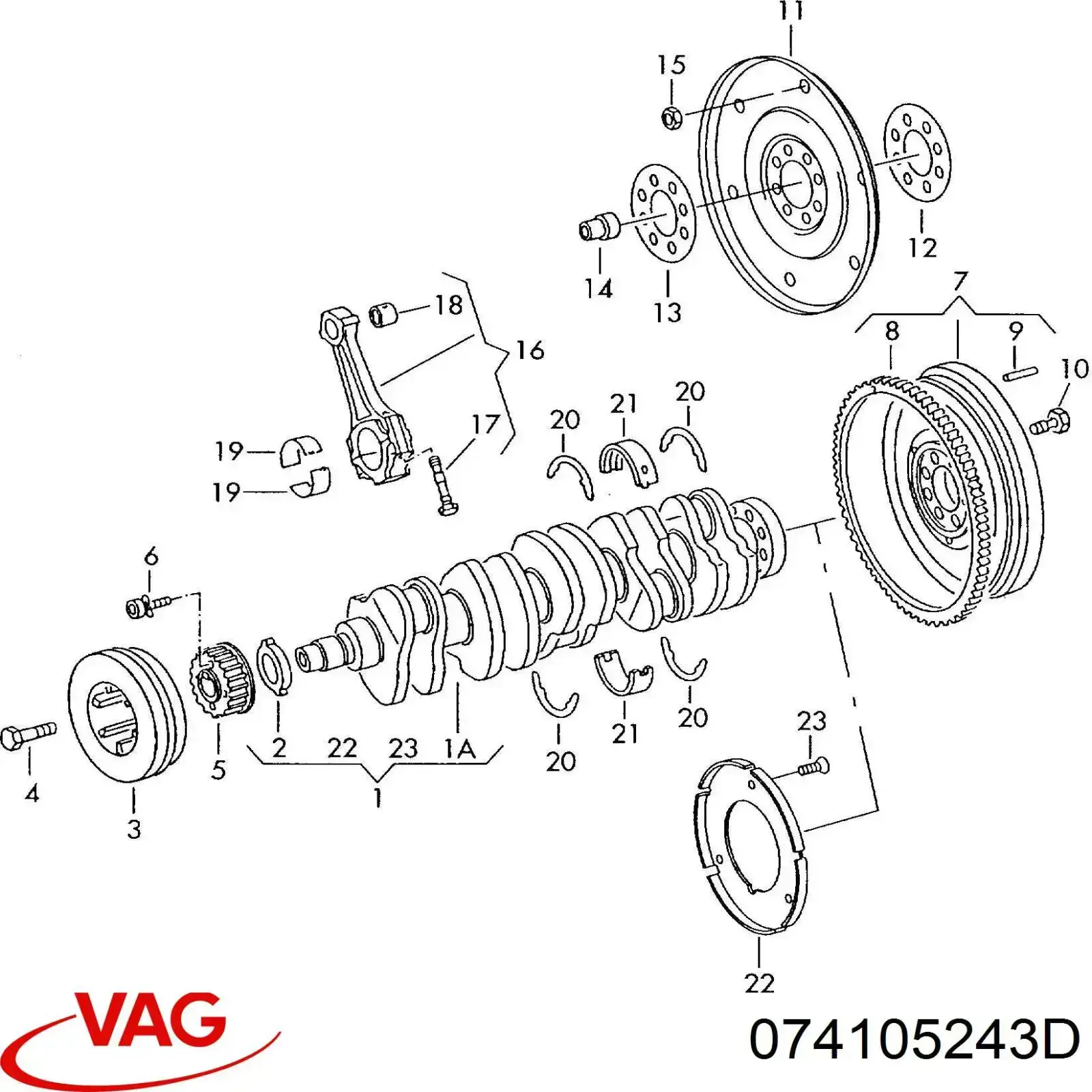 Шків колінвала (демпфер ) VAG 074105243D ціна, від 124.55 USD