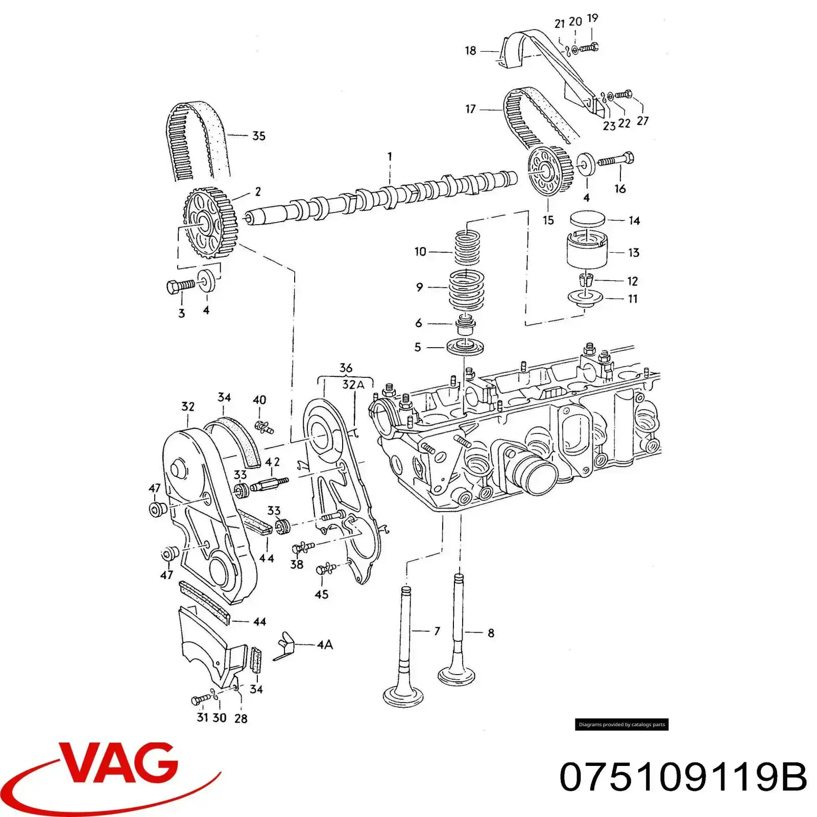 Купити 075109119B VAG Ремінь газорозподільного механізму