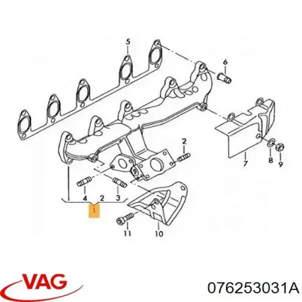 Колектор випускний VAG 076253031A
