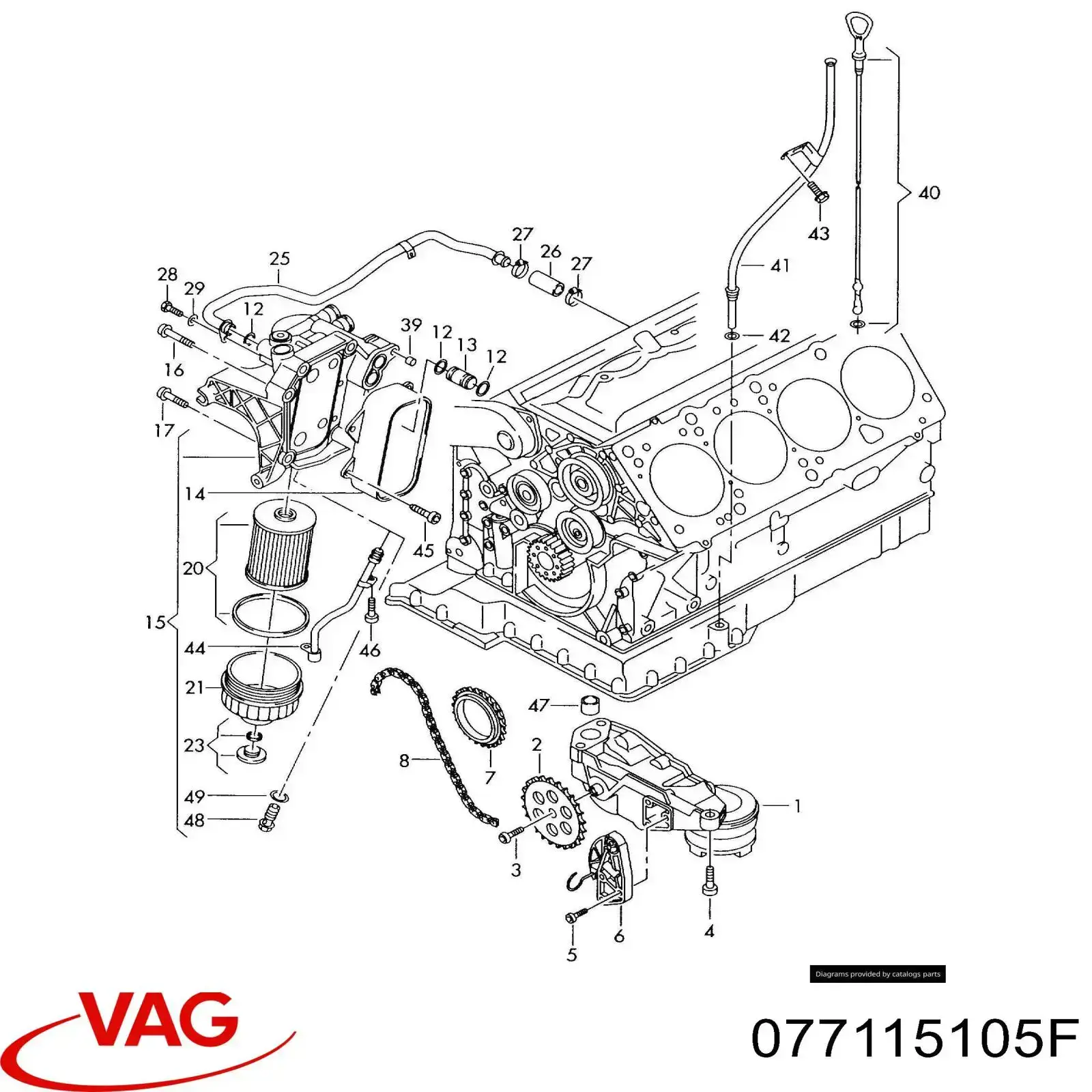 Помпа масляна VAG 077115105F ціна, від 1387.18 USD