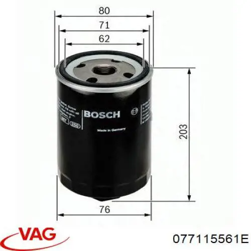 Масляний фільтр двигуна VAG 077115561 ціна, від 28.48 USD