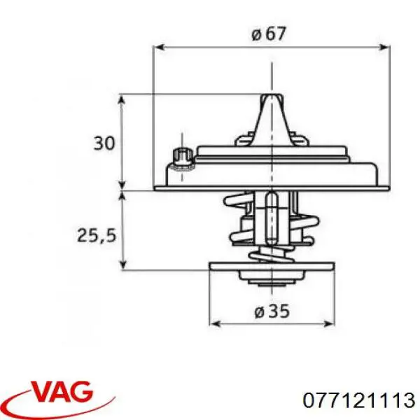 Купити 077121113 VAG Термостат в корпусі