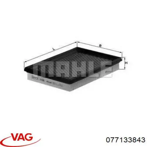 Елемент повітряного фільтра VAG 077133843 ціна, від 23.13 USD
