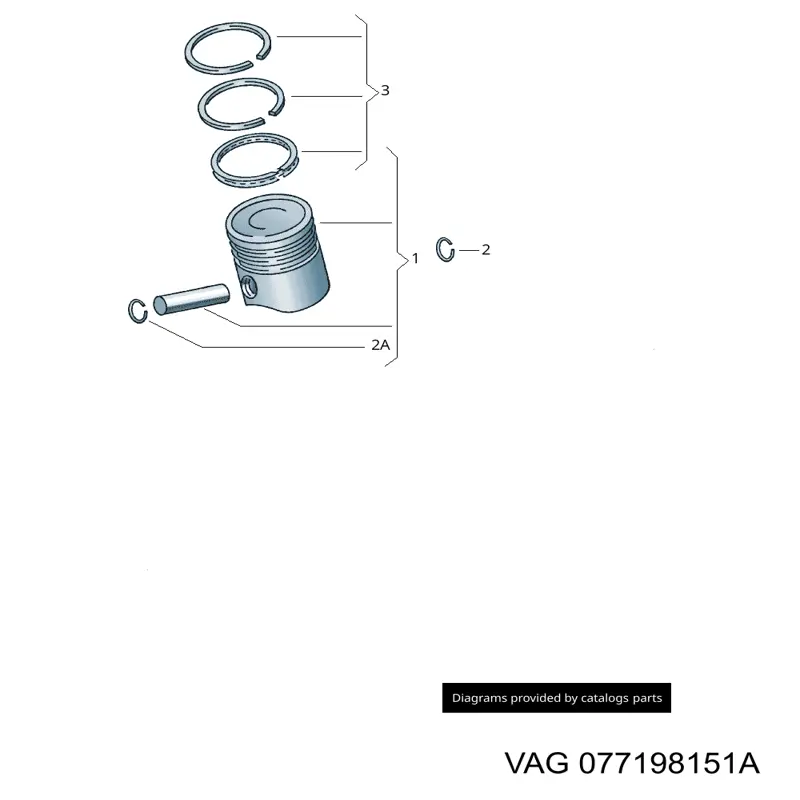 Кільця поршневі на 1 циліндр, STD. VAG 077198151A ціна, від 58.88 USD