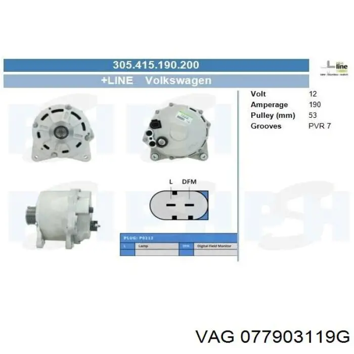 077903119G VAG Обгонна муфта генератора