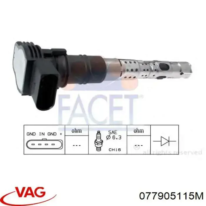 Котушка запалювання VAG 077905115M ціна, від 33.58 USD