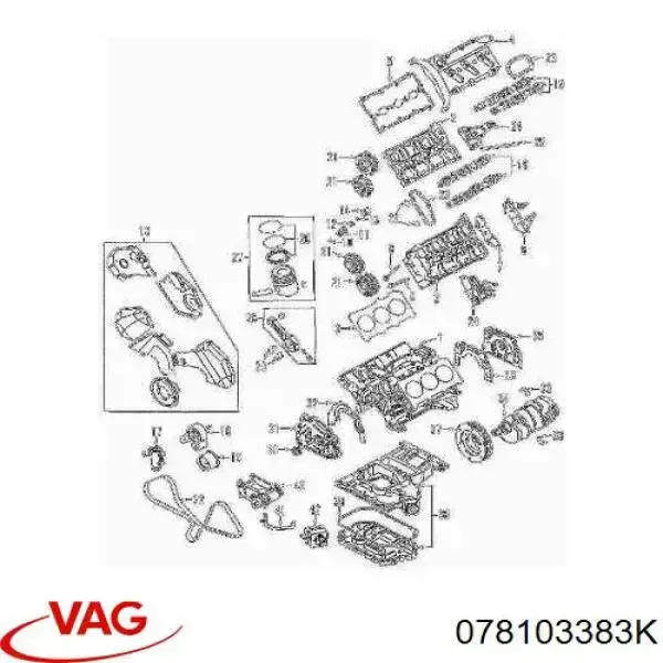 Купити 078103383K VAG Прокладка ГБЦ