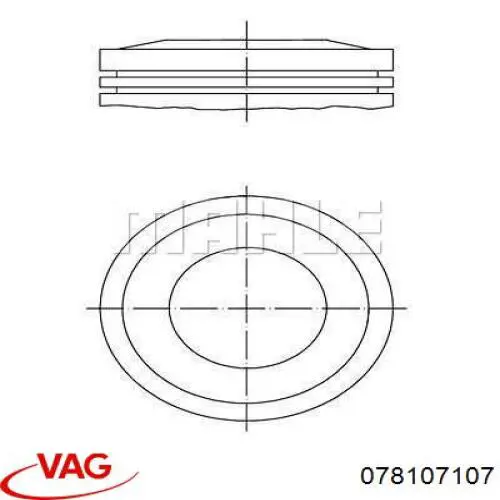 Купити 078107107 VAG Поршень в комплекті на 1 циліндр, 2-й ремонт (+0,50)
