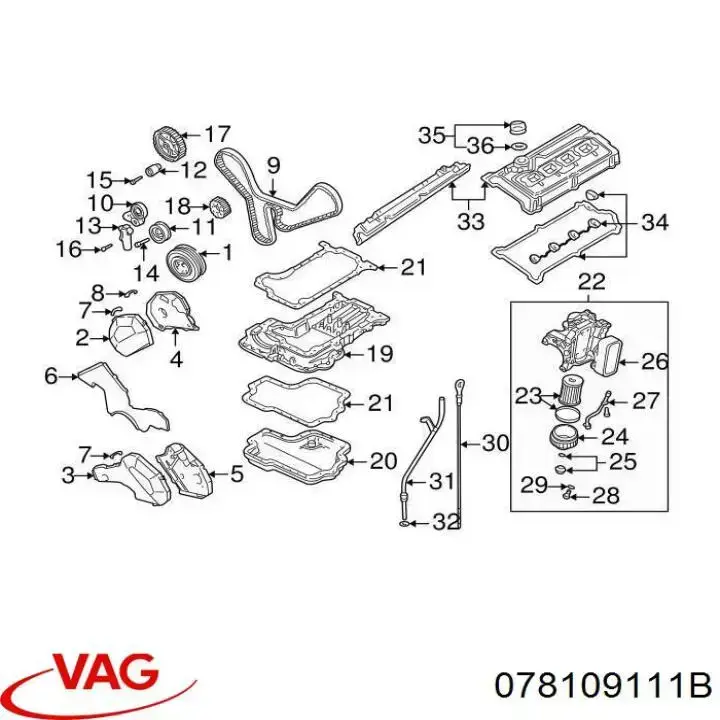 Шестерня розподільного валу 078109111B VAG
