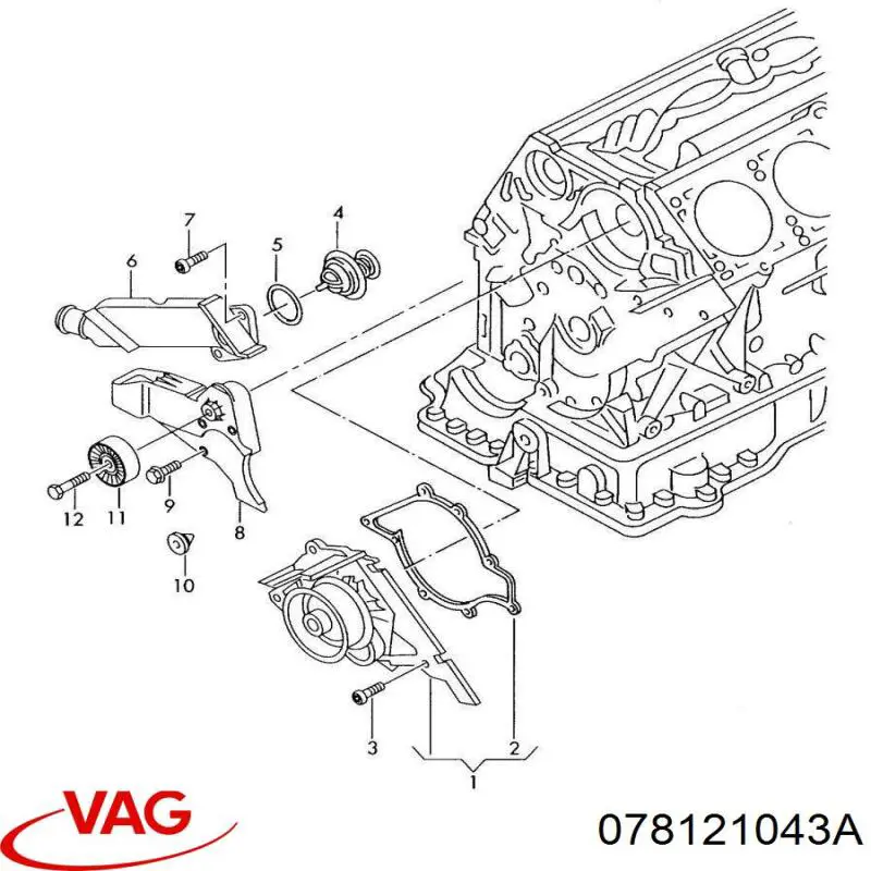 Прокладка водяної помпи VAG 078121043A ціна, від 3.90 USD