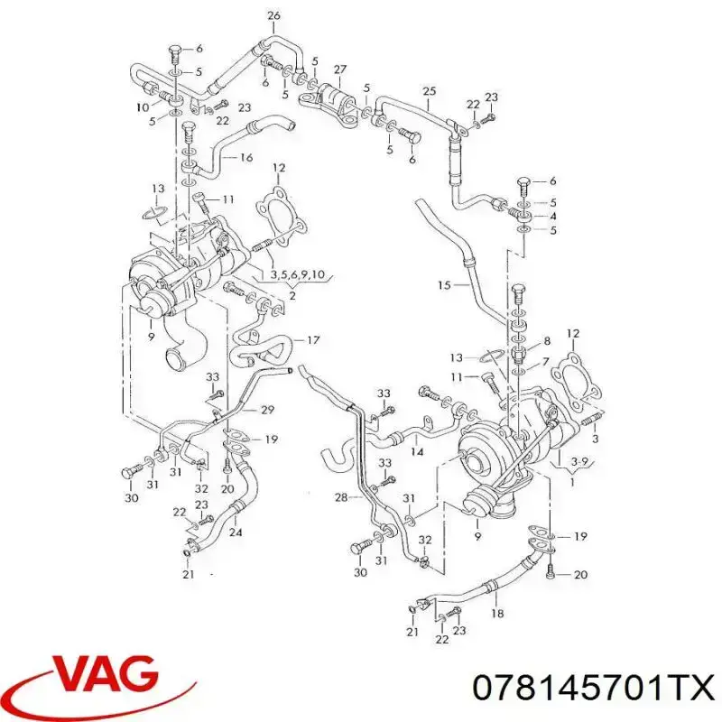Турбіна VAG 078145701TV ціна, від 83.73 USD
