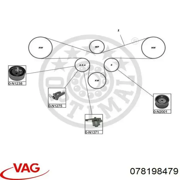 Комплект ГРМ 078198479 VAG