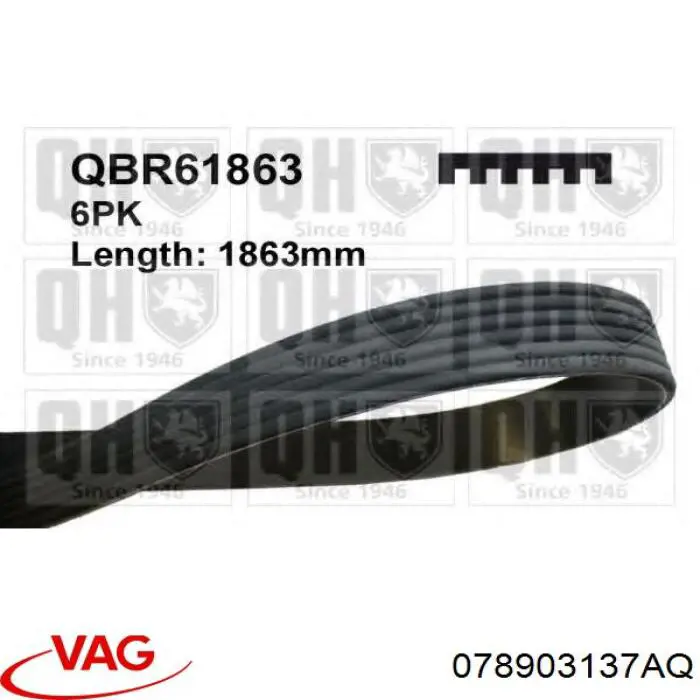 Ремінь генератора 078903137AQ VAG
