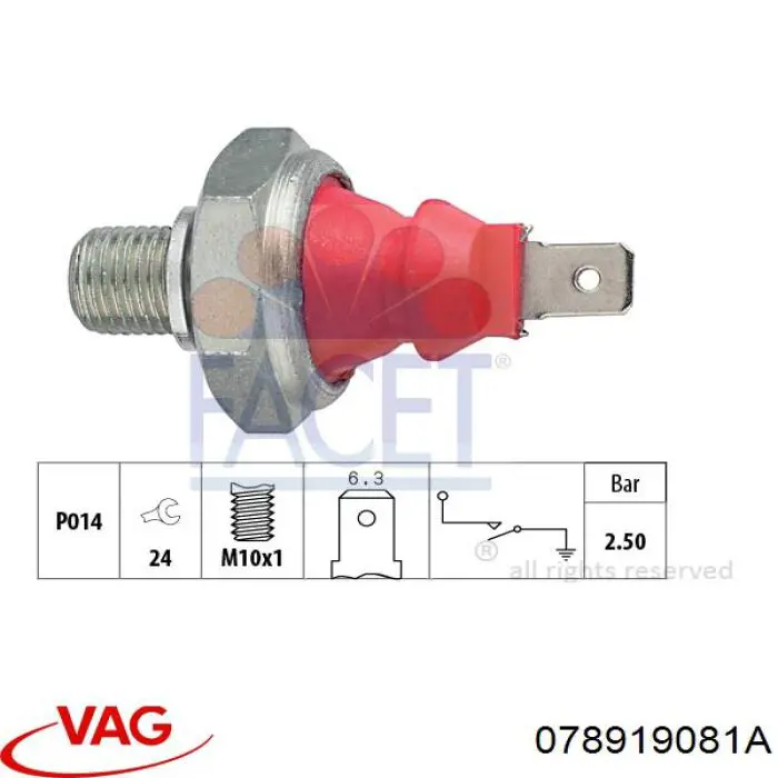 Купити 078919081A VAG Датчик тиску масла