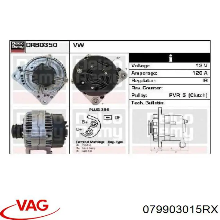 Купити 079903015RX VAG Генератор