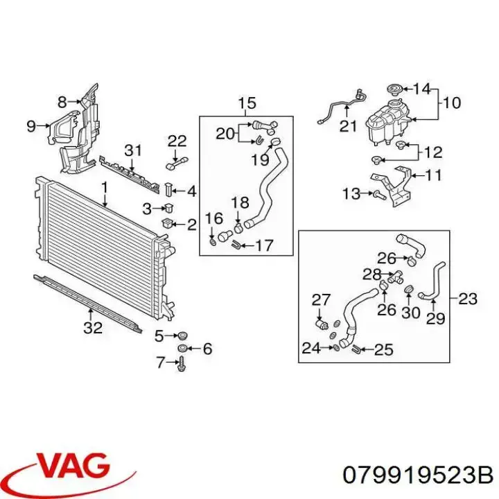 Датчик температури охолоджуючої рідини 079919523B VAG