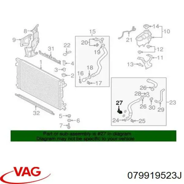 Датчик температури охолоджуючої рідини 079919523J VAG