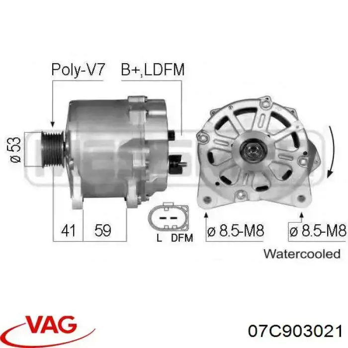 07C903021 VAG Авто генератор