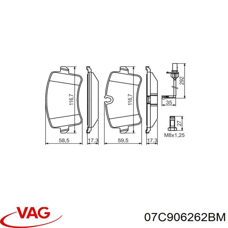 Купити 07C906262BM VAG Лямбдазонд, датчик кисню до каталізатора