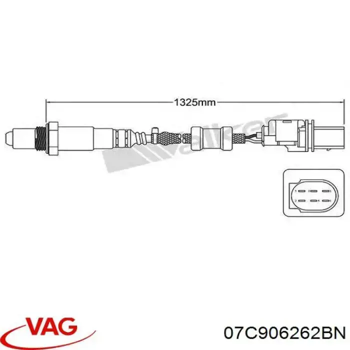 Лямбдазонд, датчик кисню до каталізатора 07C906262BN VAG