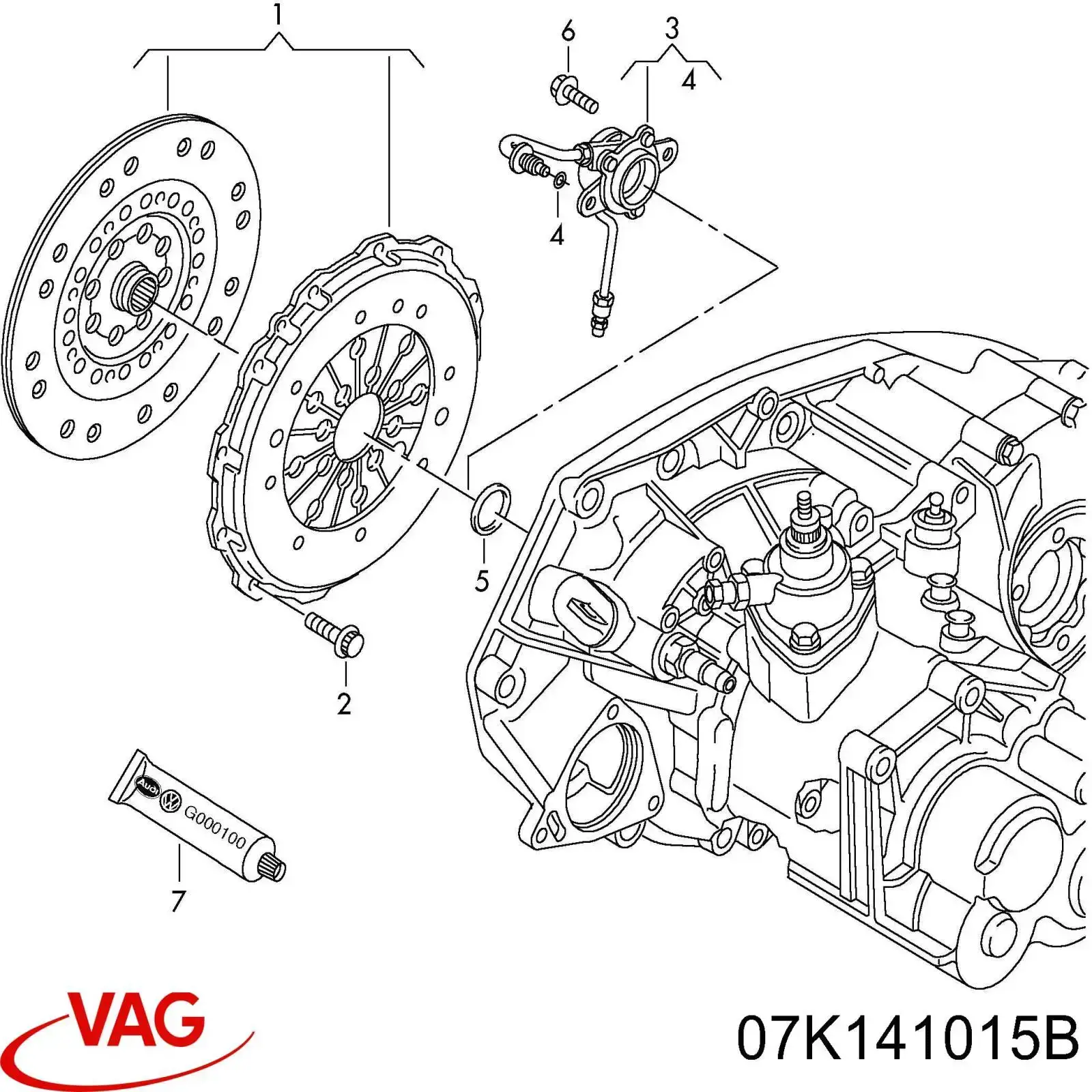 Комплект зчеплення (3 частини) VAG 07K141015B ціна, від 519.29 USD