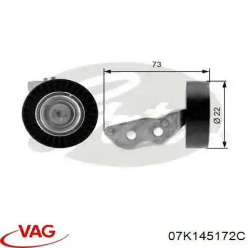 Купити 07K145172C VAG Ролик приводного ременя, паразитний