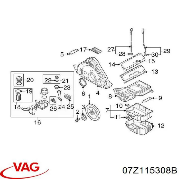  VAG 07Z115308B ціна, від 25.34 USD