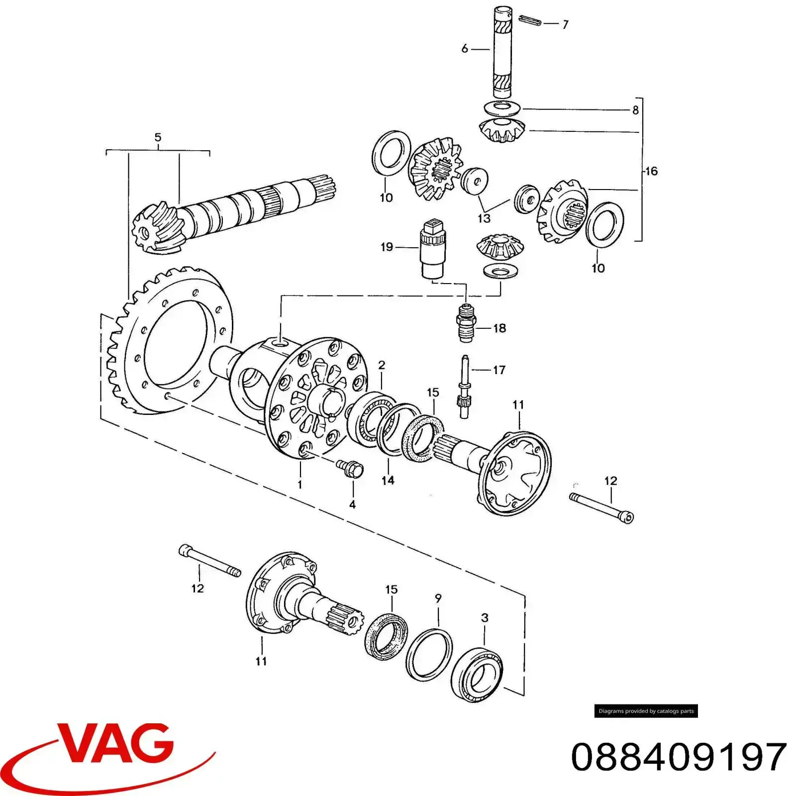 Шестерня спідометра, ведена 088409197 VAG