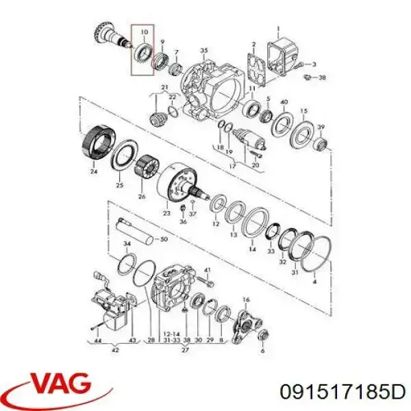 Підшипник маточини задньої 091517185D VAG