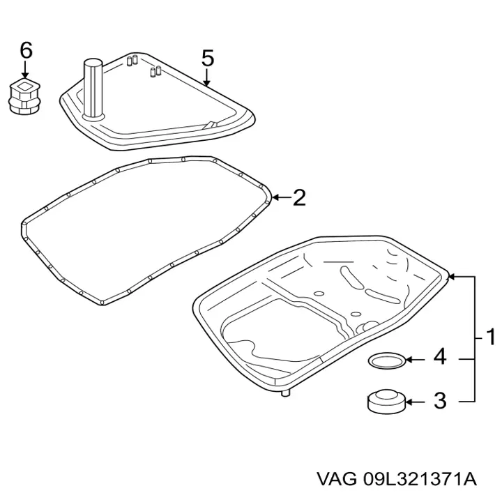 09L321371A VAG Прокладка піддону АКПП
