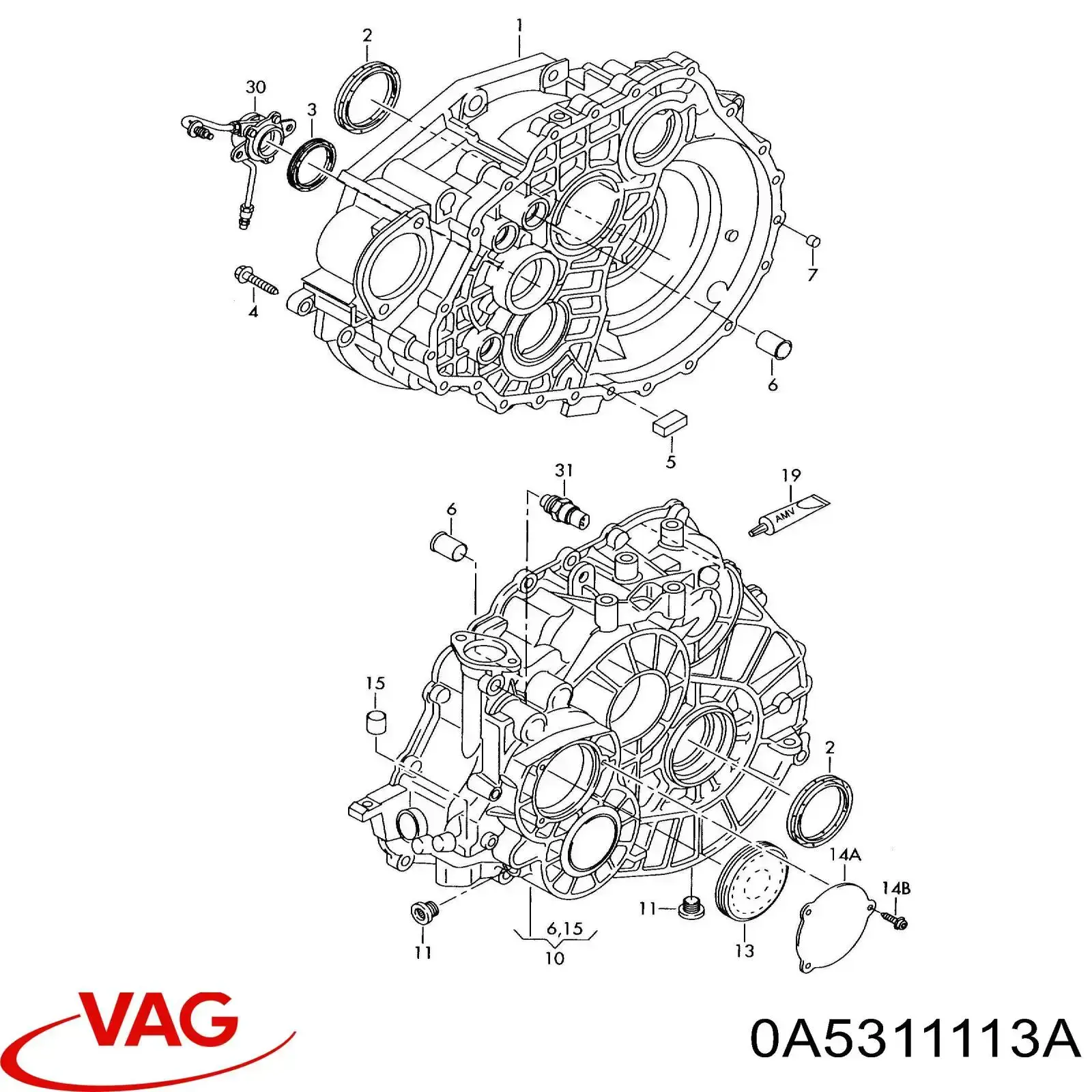 Купити 0A5311113A VAG Сальник АКПП/КПП, вхідного/первинного валу