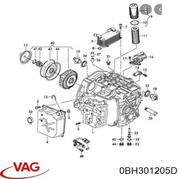 Купити 0BH301205C VAG Передня кришка зчеплення (DSG)