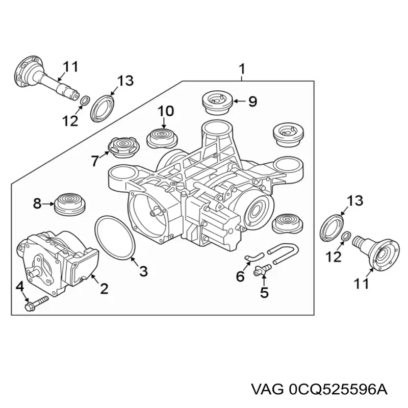 0CQ525596A VAG Сальник раздатки, задній, вихідний