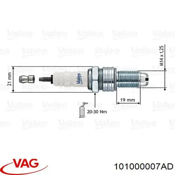 Свічки автомобільні VAG 101000007AD ціна, від 5.77 USD