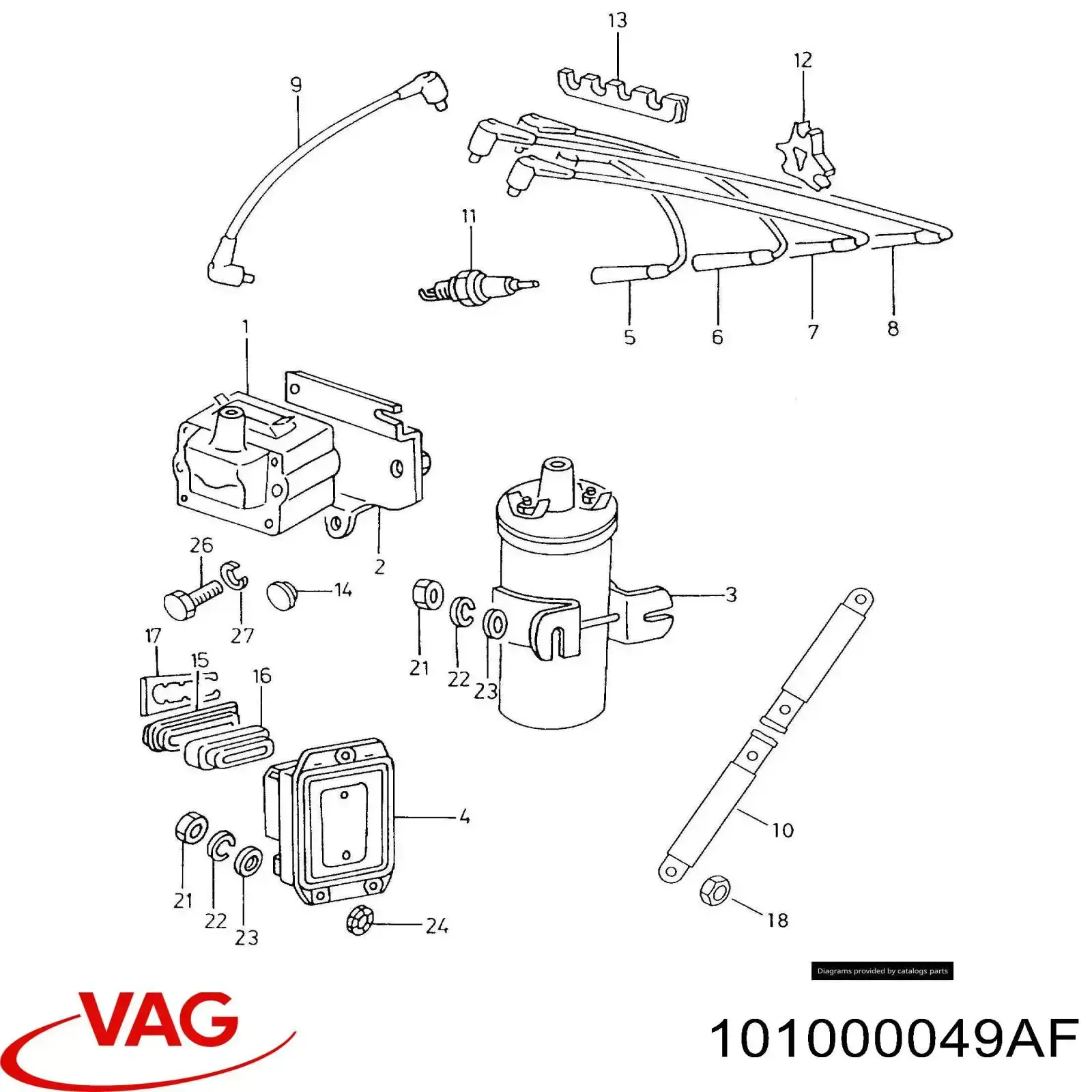 Свічки автомобільні VAG 101000049AF ціна, від 3.90 USD