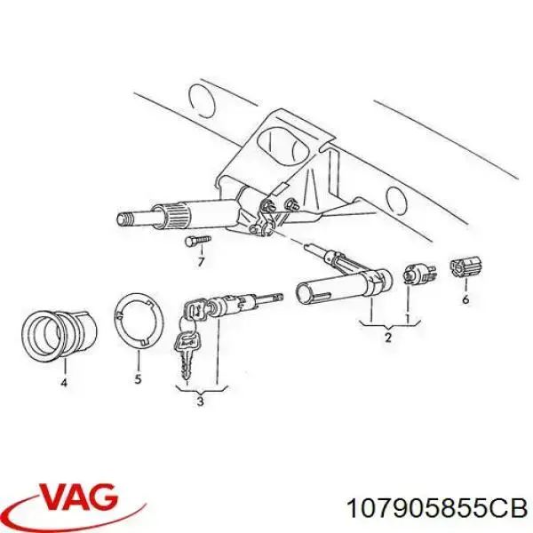 Купити 107905855CB VAG Личинка замка запалювання