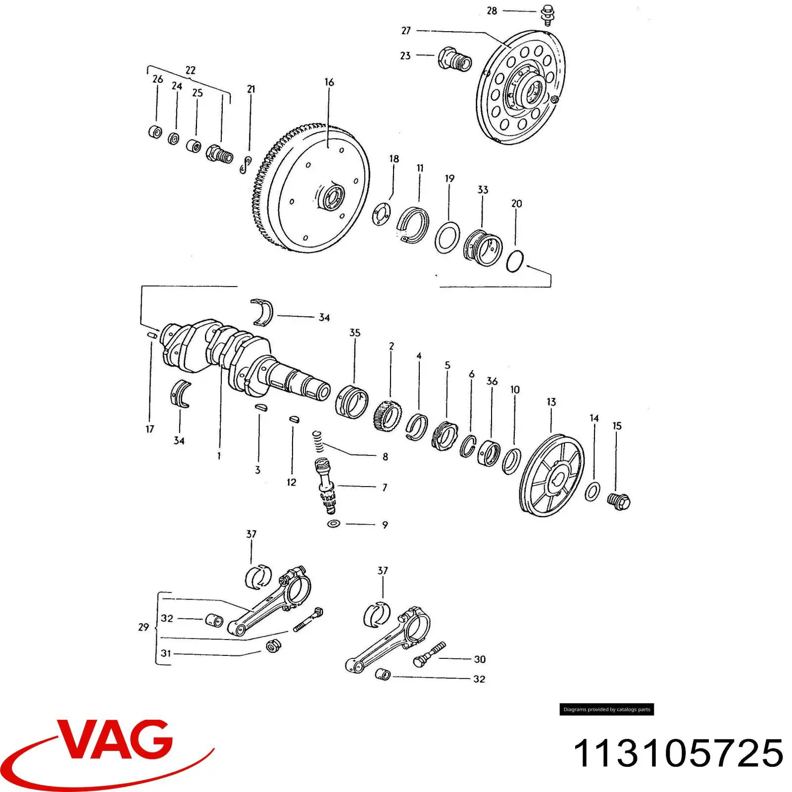 113105725 VAG Підшипник шатуна