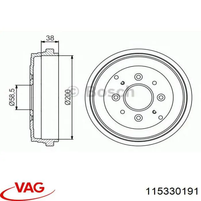 115330191 VAG Барабан гальмівний задній