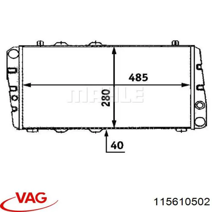 Радіатор основний VAG 115610502 ціна, від 33.17 USD