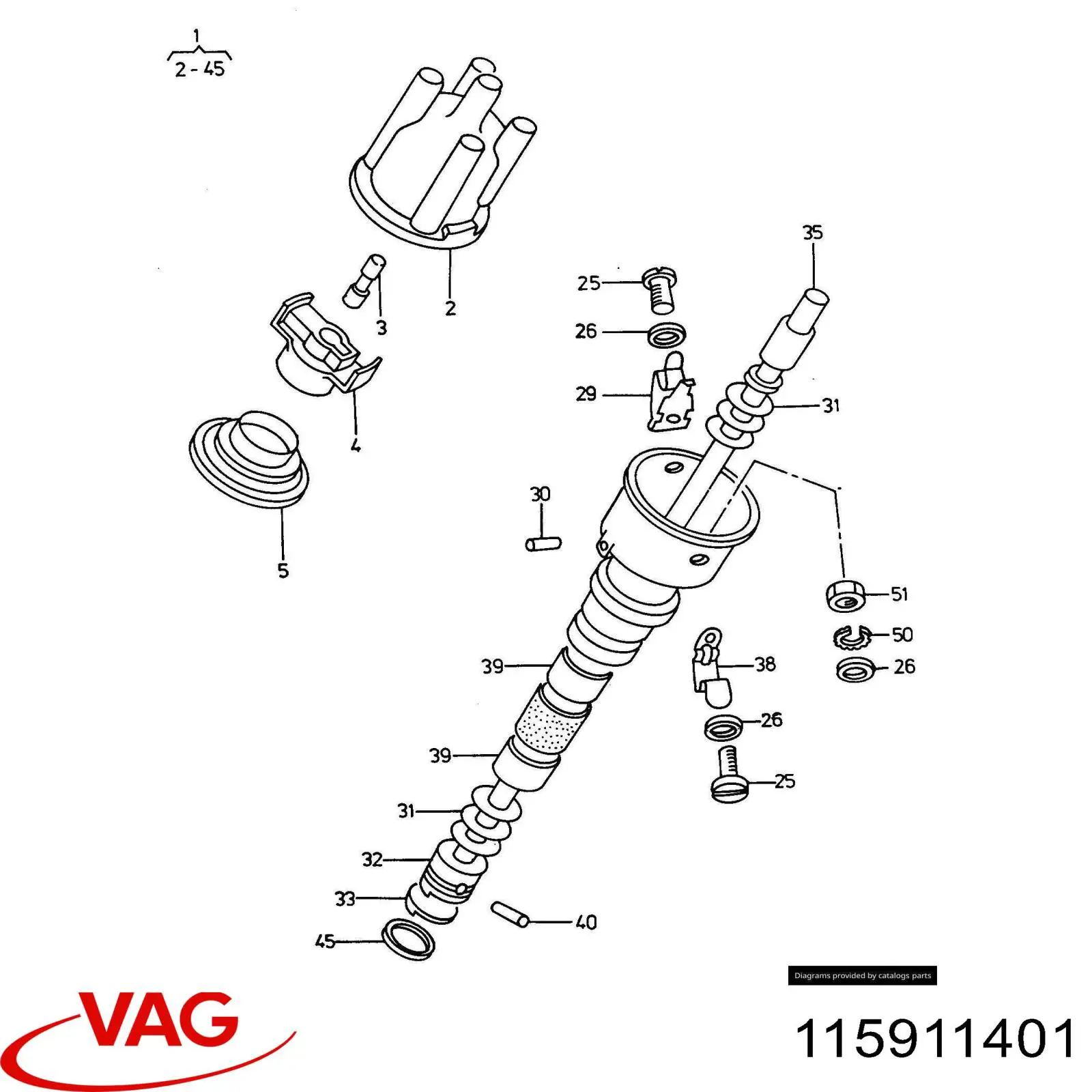 Бігунок розподільника запалювання VAG 115911401 ціна, від 4.91 USD
