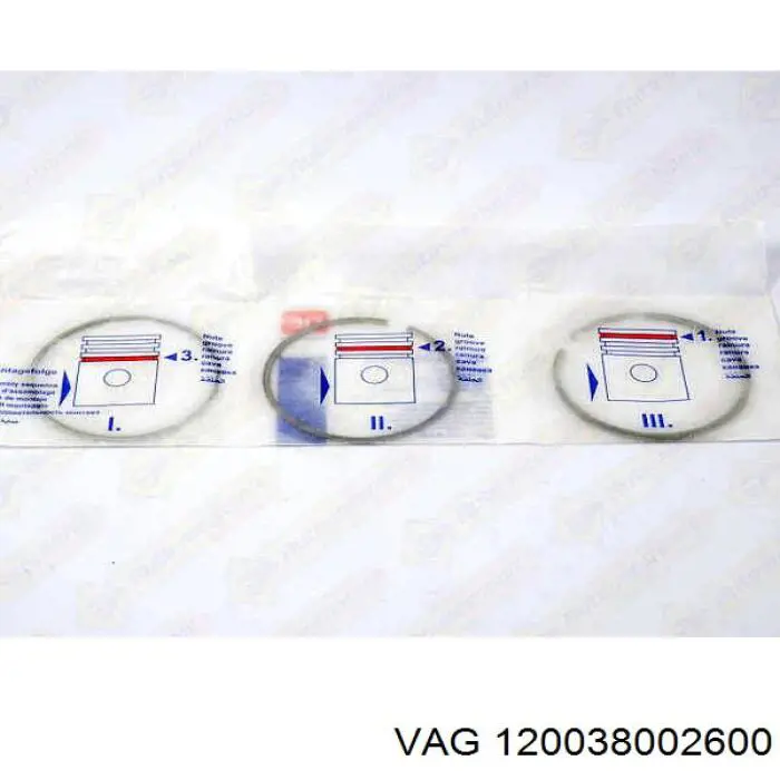 Кільця поршневі на 1 циліндр, STD. VAG 120038002600 ціна, від 45.26 USD
