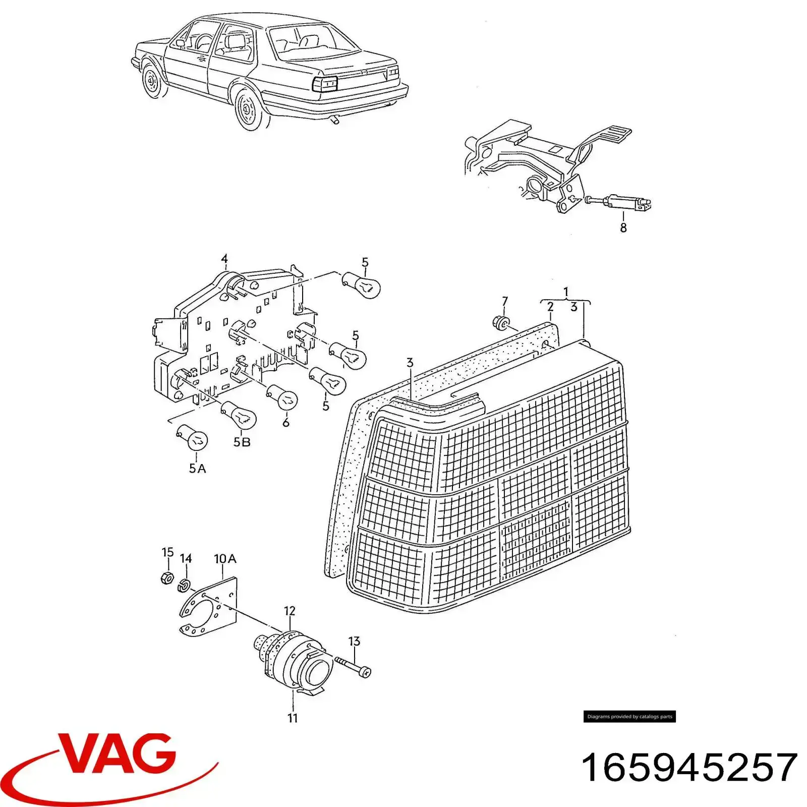 Плата заднього ліхтаря, контактна VAG 165945257 ціна, від 22.57 USD