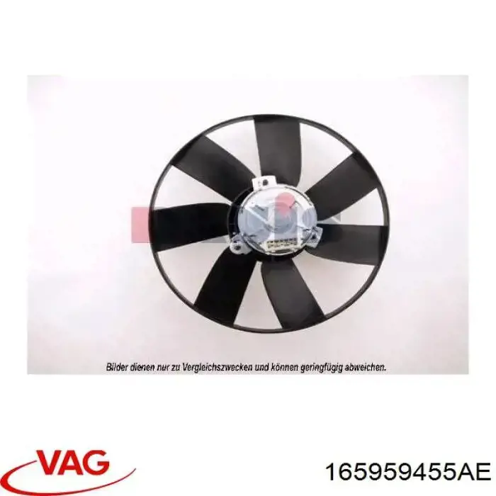 Купити 165959455AE VAG Електровентилятор охолодження в зборі (двигун + крильчатка)