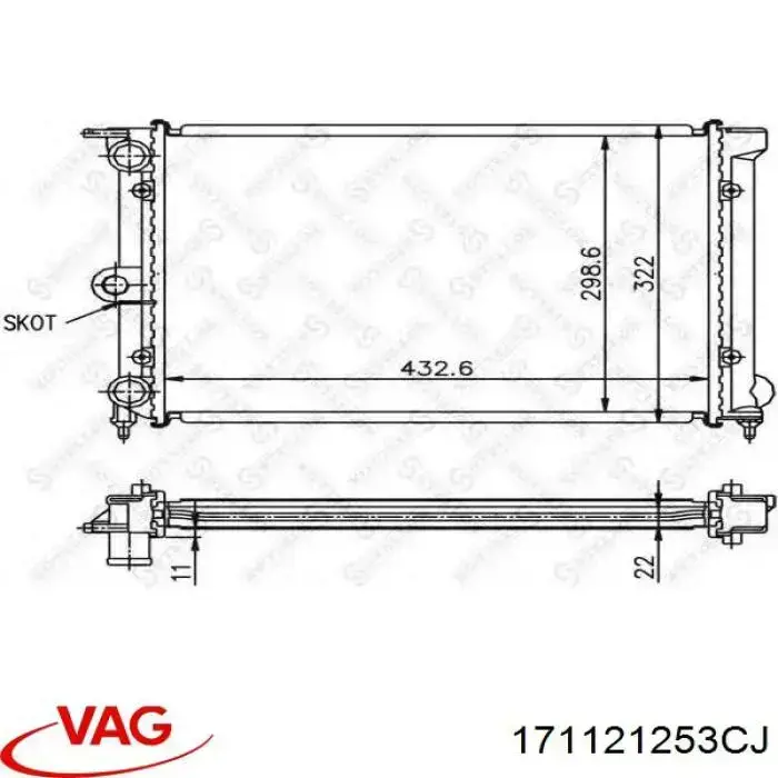 Радіатор основний VAG 171121253CJ ціна, від 34.64 USD