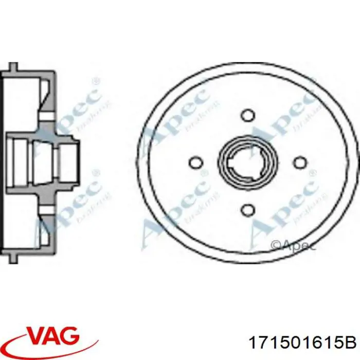 Барабан гальмівний задній 171501615B VAG