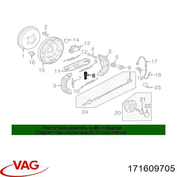 Регулятор заднього барабанного гальма VAG 171609705