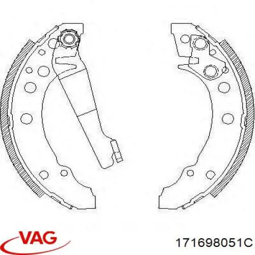 Колодки гальмові задні, барабанні 171698051C VAG