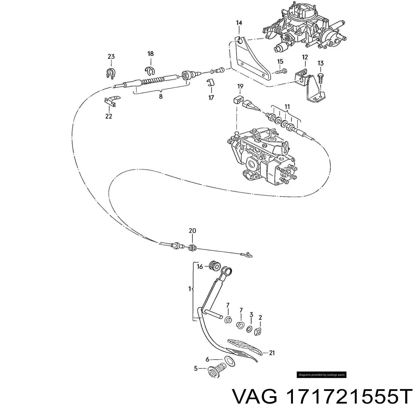 Купити 171721555T VAG Трос газу