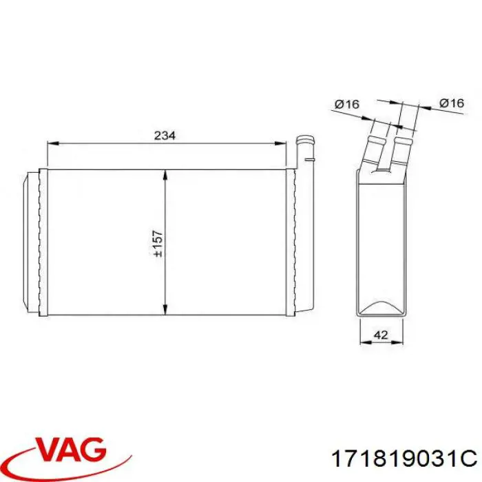 Купити 171819031C VAG Теплообмінник